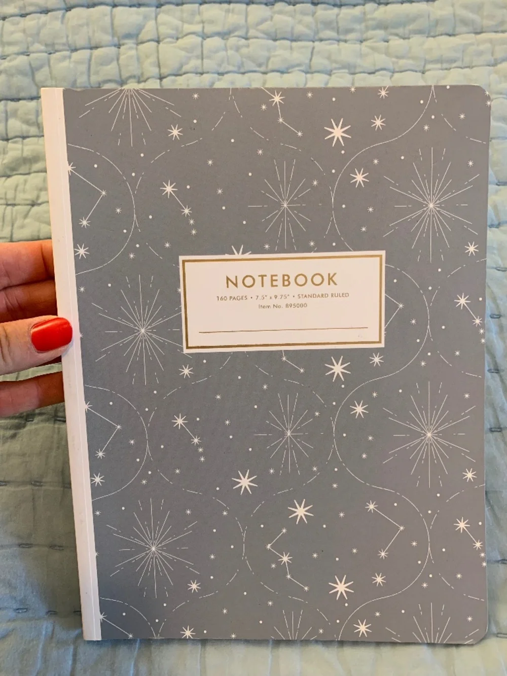 Vintage-Style Gray & White Celestial Notebook | 7.5
